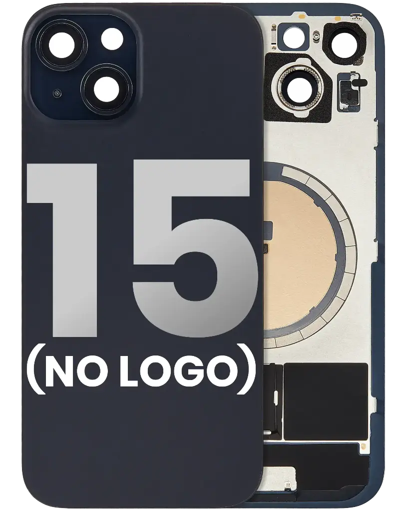 Back Glass With MagSafe Magnet For iPhone 15 (No Logo) (Black)