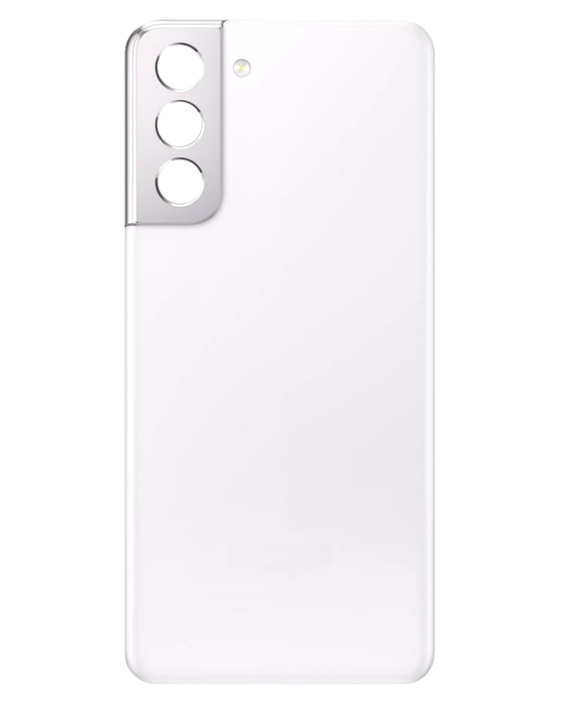 Back Cover Glass With Camera Lens For Samsung Galaxy S21 (No Logo) (White)