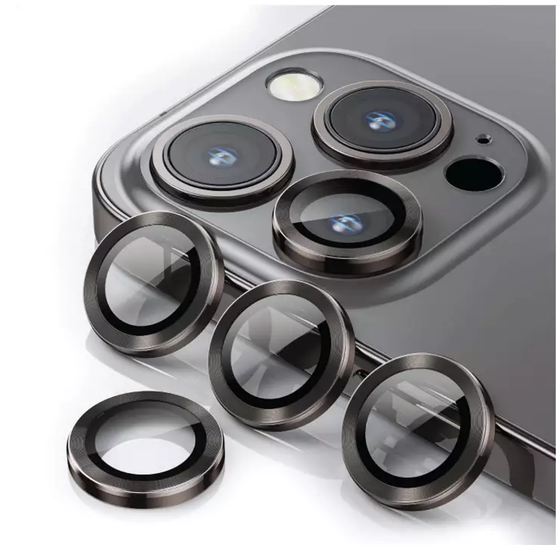 Ring Camera Lens w/HD Tempered Glass  for iPhone 16 Pro / 16 Pro Max (Gray) (1 Pc)