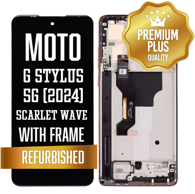 OLED Assembly with Frame for Motorola Moto G Stylus 5G (XT2419 / 2024) (SCARLET WAVE) (Premium)