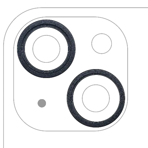 [SP-I14-BCBR-2S-MD] Back Camera Bezel Ring Only For iPhone 14 / 14 Plus (2 Piece Set) (Midnight) (Premium)