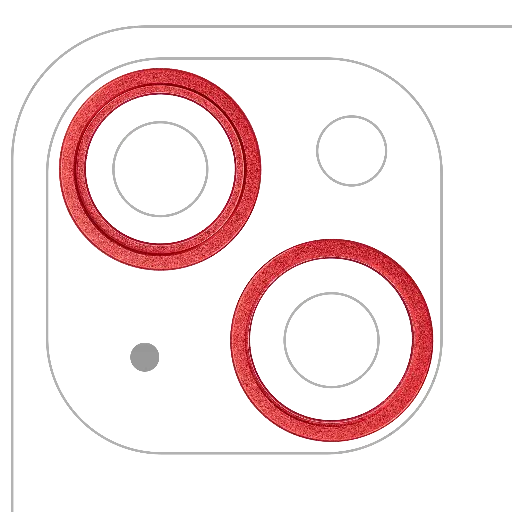 [SP-I14-BCBR-2S-RD] Back Camera Bezel Ring Only For iPhone 14 / 14 Plus (2 Piece Set) (Red) (Premium)