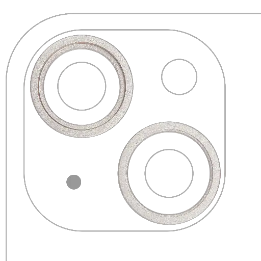 [SP-I14-BCBR-2S-ST] Back Camera Bezel Ring Only For iPhone 14 / 14 Plus (2 Piece Set) (Starlight) (Premium)