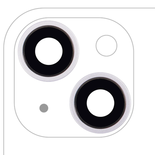 [SP-I14-BCLWBB-2S-AM-PU] Back Camera Lens With Bracket / Bezel For iPhone 14 / 14 Plus (2 Piece Set) (Aftermarket) (Purple)