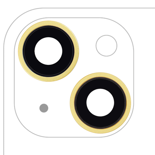 [SP-I14-BCLWBB-2S-YEL] Back Camera Lens With Bracket / Bezel For iPhone 14 / 14 Plus (2 Piece Set) (Premium) (Yellow)