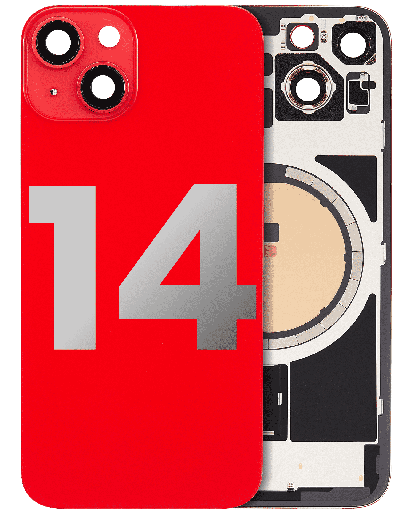 [SP-I14-MBGSP-UOEMA-RD] Back Glass With MagSafe Magnet For iPhone 14 (Used OEM Pull: Grade A) (Red)
