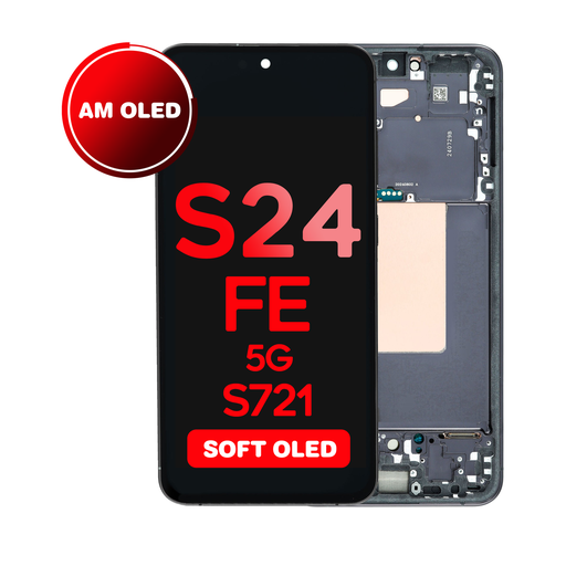 [LCD-S24FE-WF-HQ-GP] OLED Assembly for Samsung Galaxy S24 FE (S721) with Frame - Graphite (Aftermarket - OLED)