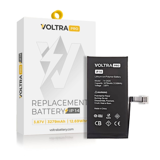 [BAT-VR-I14-PRO-DGS] VOLTRA Pro (No Pop-Up) Battery For iPhone 14 (Ground Shipping Only)