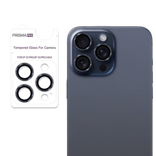 [PP-I15PM-RCL-BL] Prisma Pro Shield - Ring Camera Lens w/HD Tempered Glass  for iPhone 15 Pro / 15 Pro Max (Blue)