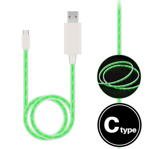 [ACE-USB-LU-TC-GR-WB] Light Up Cable for USB-C (Green)