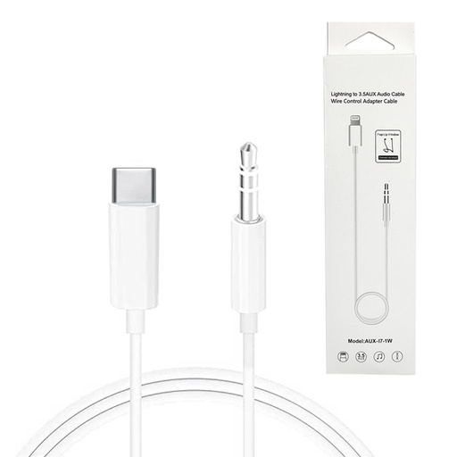 [ACE-JH-030-WB] USB-C to 3.5 Aux Audio Adapter Cable (White)