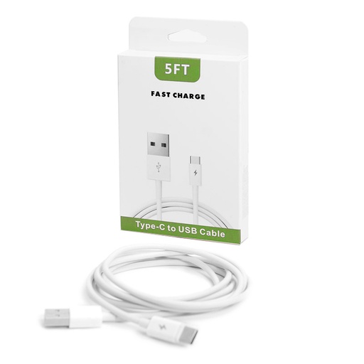 [ACE-USB-TYC-5FT-WB] Fast USB-C to USB-A Charger Cable (5 ft) (White)