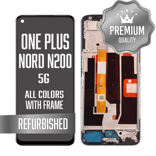 [LCD-OPN-N200-WF-BK] LCD with frame for OnePlus Nord N200 5G - All Colors (Premium/ Refurbished) 