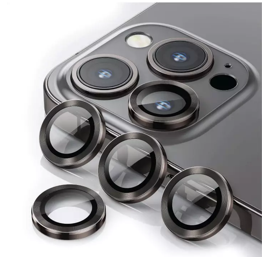 [TG-I16PM-RCL-GY] Ring Camera Lens w/HD Tempered Glass  for iPhone 16 Pro / 16 Pro Max (Gray)