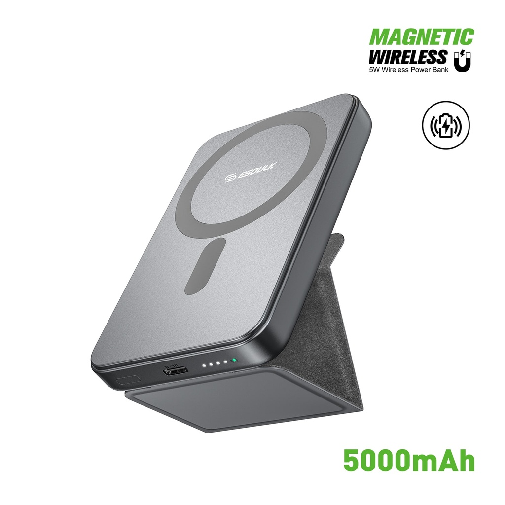 Esoulk 5000mAh Foldable Stand Magnetic Wireless Charging