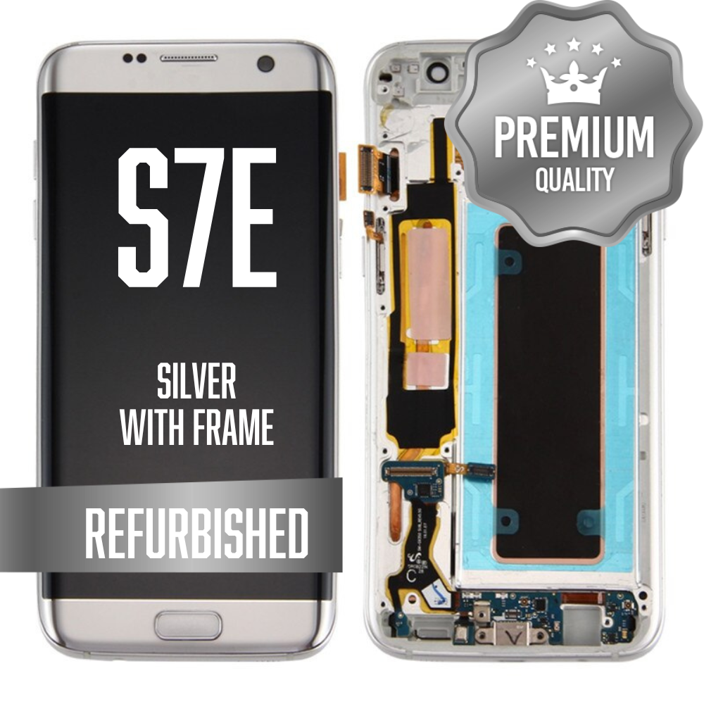 LCD for Samsung Galaxy S7 Edge With Frame - Silver (Refurbished)