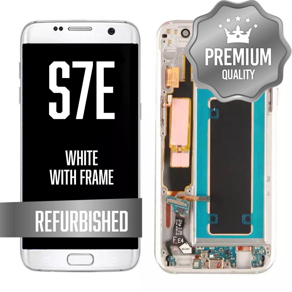 LCD for Samsung Galaxy S7 Edge With Frame - White (Refurbished)