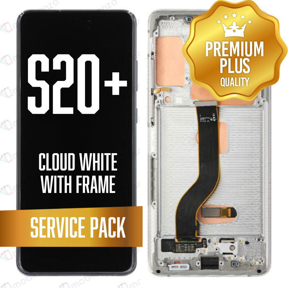 OLED Assembly for Samsung Galaxy S20 Plus / 5G With Frame - Cloud White (Service Pack)