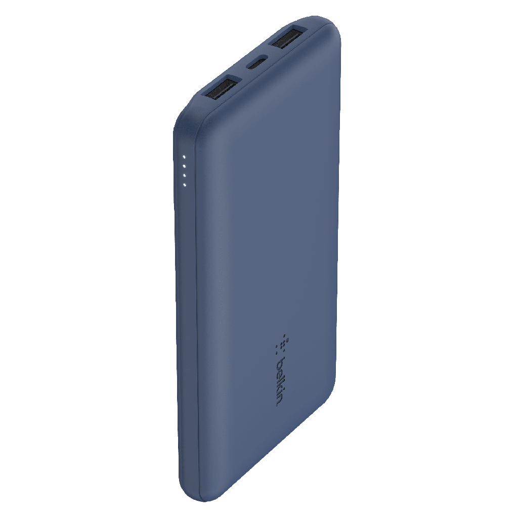 Belkin - Boost Up Charge 3 Port Portable Power Bank 10000 Mah With Usb A To Usb C Cable - Blue