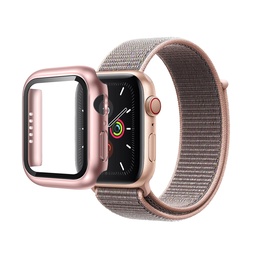 [CS-IW45-NWT-ROGO] Nylon Weave iWatch Band & Bumper w/tempered glass 45mm - Rose Gold