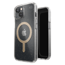 [150063-9221] Speck - Presidio Perfect Clear Magsafe Case For Apple Iphone 14  /  13 - Gold Glitter