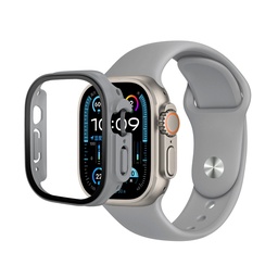 [CS-IW49-PST-GY] Premium Silicone Band & Bumper w/Tempered Glass iWatch 49mm - Gray