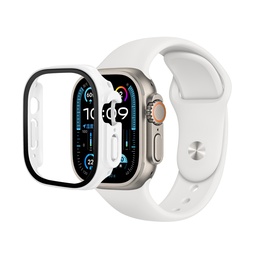 [CS-IW49-PST-WH] Premium Silicone Band & Bumper w/Tempered Glass iWatch 49mm - White