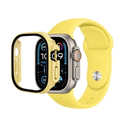 [CS-IW49-PST-YL] Premium Silicone Band & Bumper w/Tempered Glass iWatch 49mm - Yellow