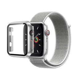 [CS-IW38-NWT-SI] Nylon Weave iWatch Band & Bumper w/tempered glass 38mm - Silver
