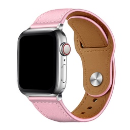 [CS-IW38-LRB-PN] Leather Band with Reverse Buckle for iWatch 38/40/41mm - Pink