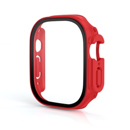 [CS-IW49-HPT-RD] Hard PC Case with Tempered Glass For iWatch 49mm - Red