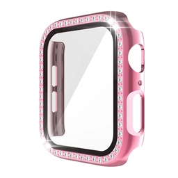 [CS-IW38-DHT-ROGO] Diamond Hard PC Case with Tempered Glass For iWatch 38mm - Rose Gold