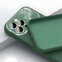 Premium Silicone Case with Camera Protection Window for iPhone 13 Pro Max - Green