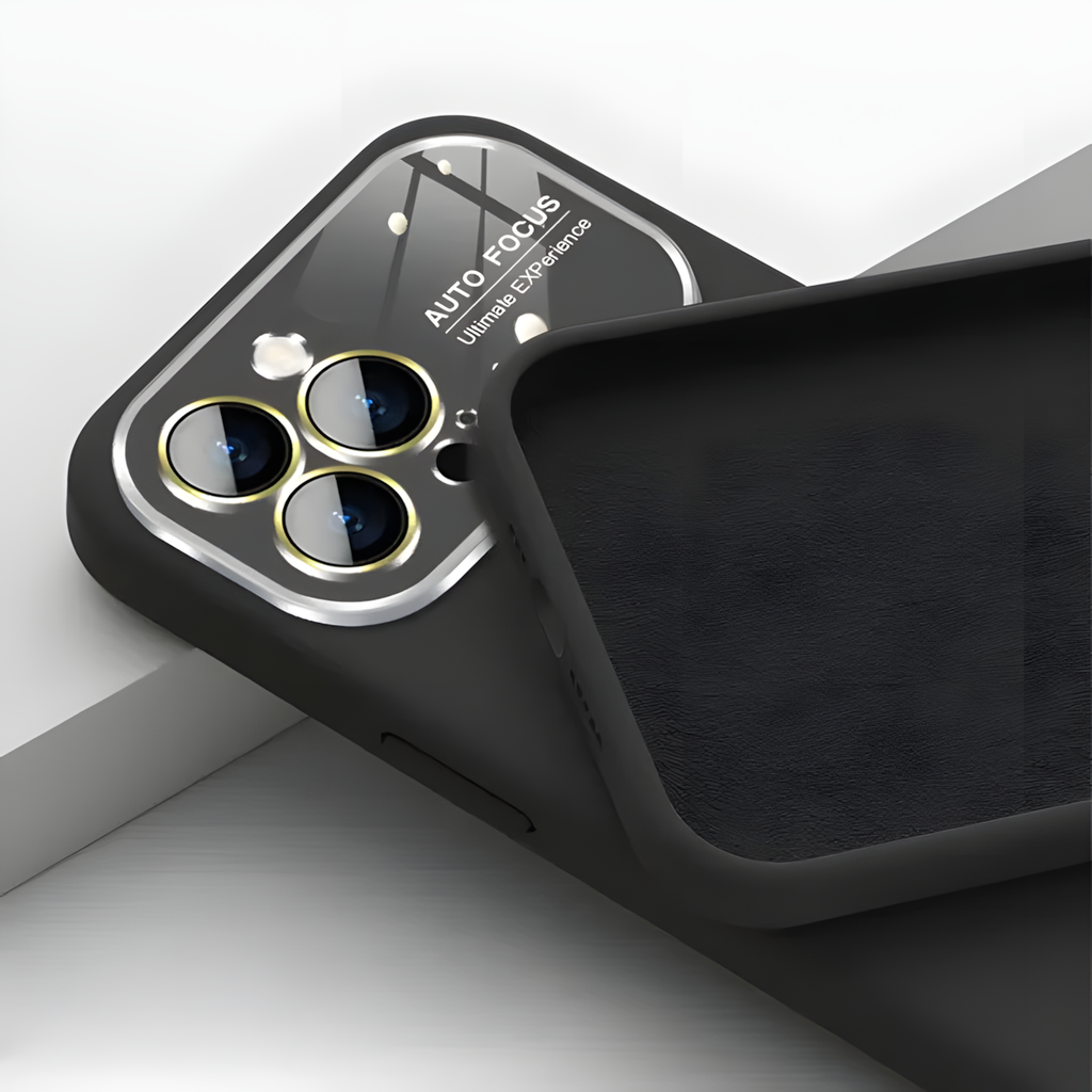 Premium Silicone Case with Camera Protection Window for iPhone 14 Pro - Black
