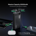ESOULK 20000mAh PD 45W Built-in USB-C Cable Power Bank (6/24) Fast Charging