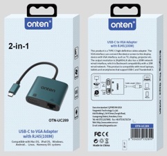 Onten 2in1 USB C to AUX + Charging Converter (With Chip)