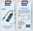 Onten 4in1 Ethernet Hub (3x USB 2.0 + Ethernet)