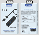 Onten 7in2 USB C + USB A Expander (1 x USB 3.0 / 3 x USB-A 2.0 / 3x USB C)
