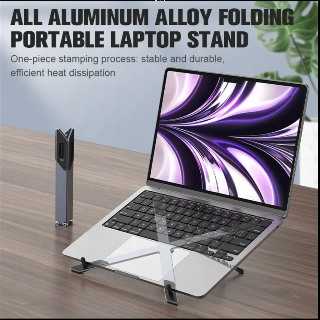 X12 Foldable Aluminum Laptop Stand- Gray