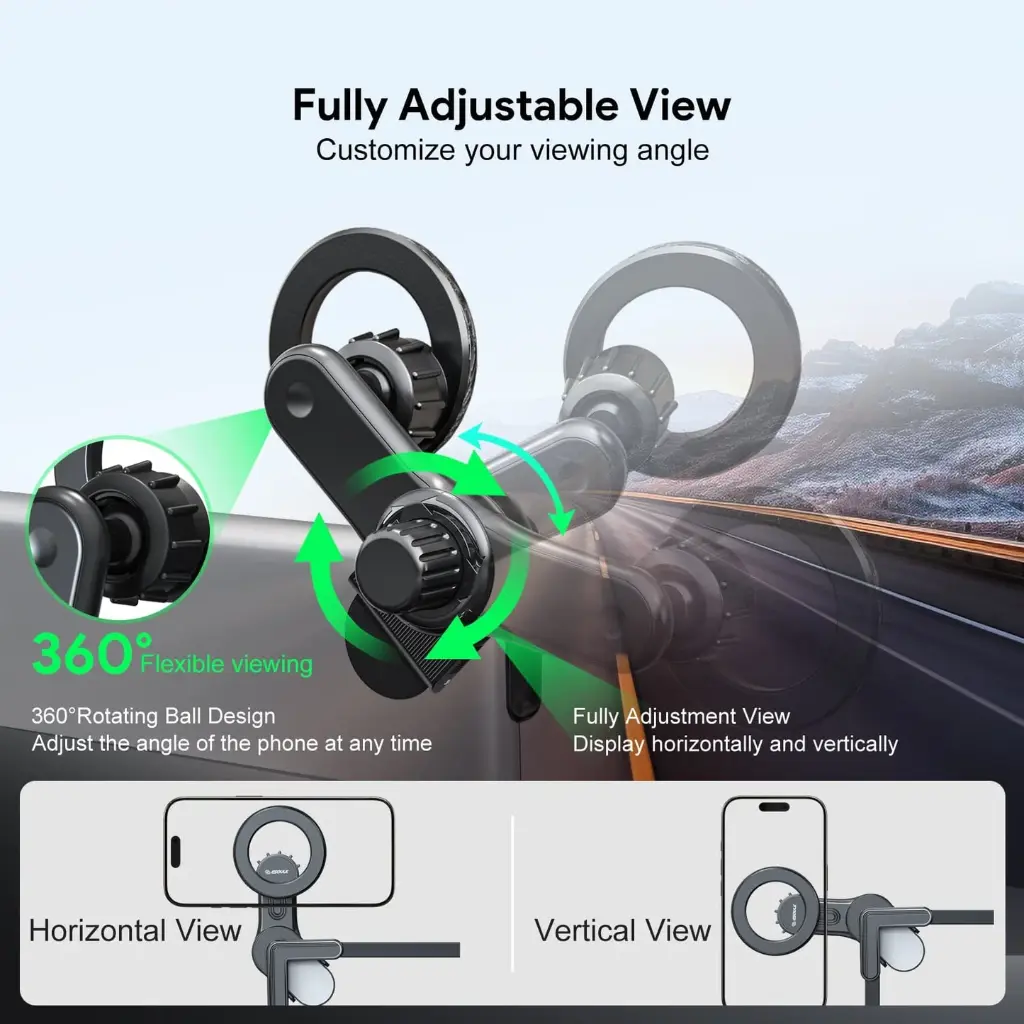 Esoulk EK3014 Car Screen Magnetic Phone Holder For Tesla (Metal Ring)