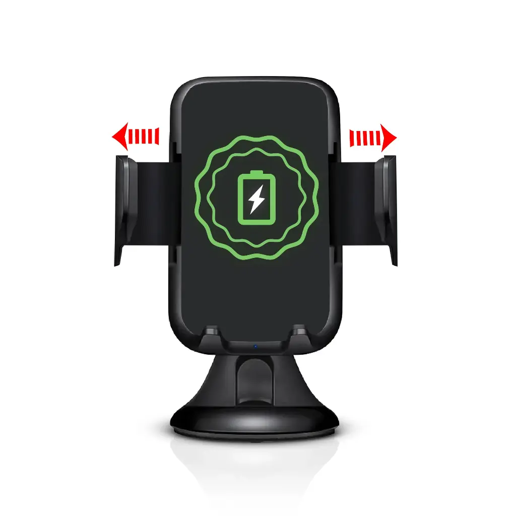 RCA CM-12 3-in-1 Wireless Car Charger & Phone Holder for Dashboard & Windshield