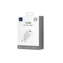 WiWU Cube Wi-G017 33W GaN Fast Charger (USB-A + USB-C, PD) (White)