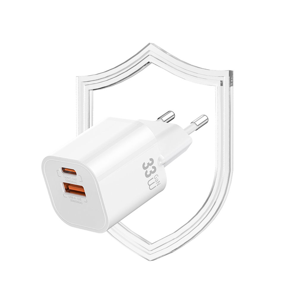 WiWU Cube Wi-G017 33W GaN Fast Charger (USB-A + USB-C, PD) (White)