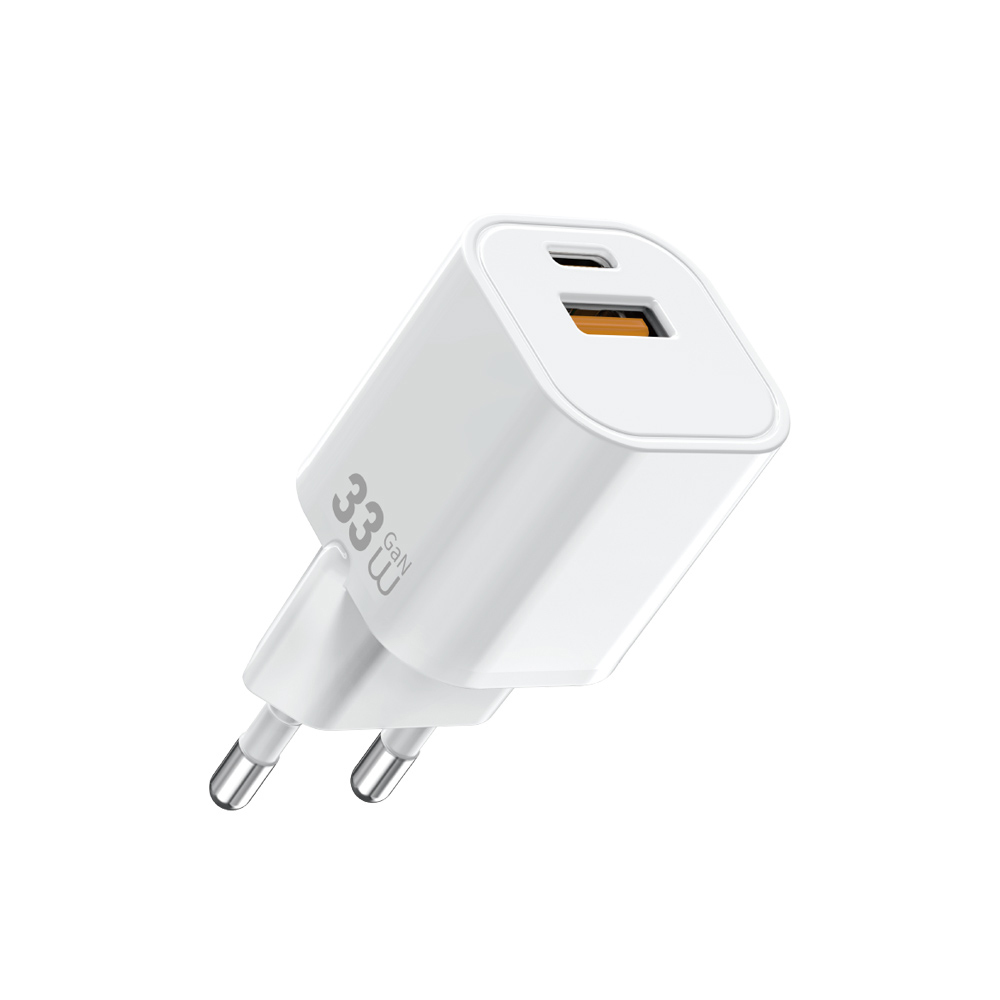 WiWU Cube Wi-G017 33W GaN Fast Charger (USB-A + USB-C, PD) (White)