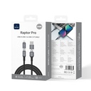 WiWU Raptor Pro Wi-C085 240W 4-in-1 A+C to C+L Cable 1.2m (2nd Gen) (Black)