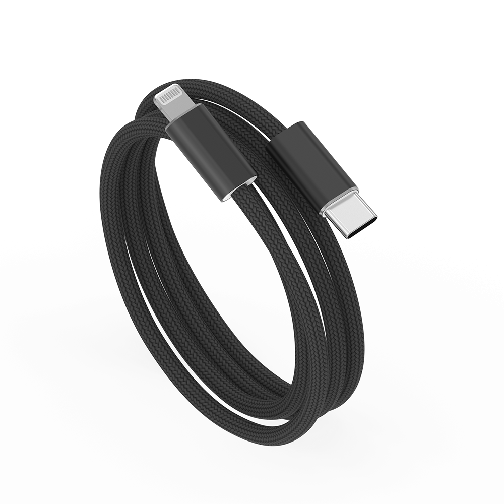 WiWU Essen Wi-C100 27W USB-C to Lightning Braided Cable 1.5m (Black)