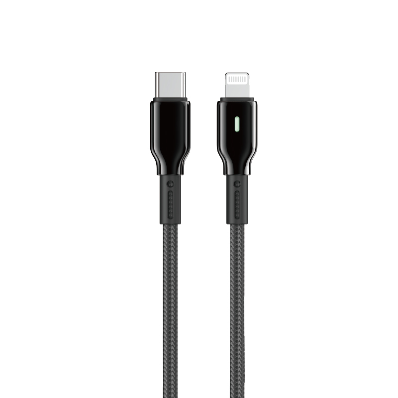 WiWU Duralink Wi-C076 27W USB-C to Lightning Braided Cable (Black)