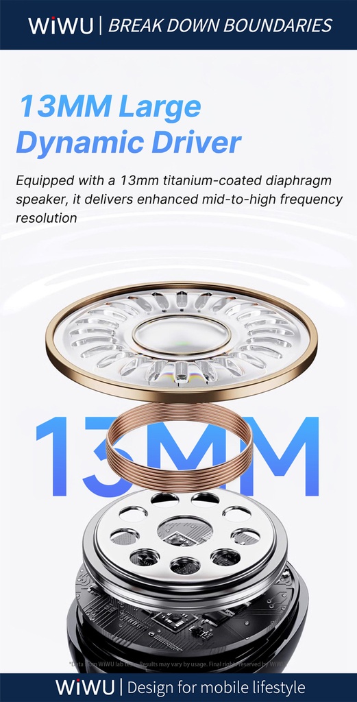 WiWU T31 ENC Wireless Earbuds (BT 5.3, 4-Mic ENC, IPX4) (Black)