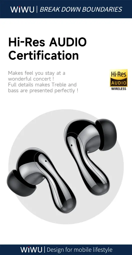 WiWU T32 ENC Plus Wireless Earbuds (BT 5.4, 32dB ANC + ENC, IPX4) (Black)