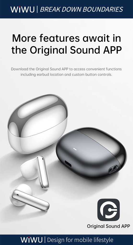 WiWU T38 Self-Adaptive ANC Wireless Earbuds (BT 6.0) (Black)